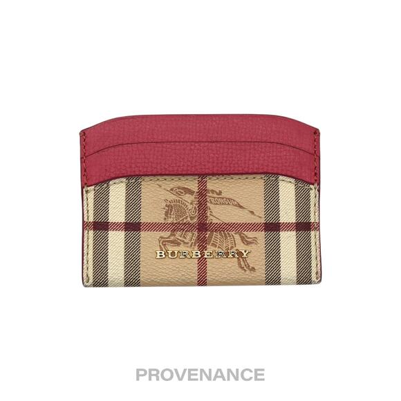 🔴 Burberry Card Holder Wallet - Haymarket Check Pink - Picture 1 of 7